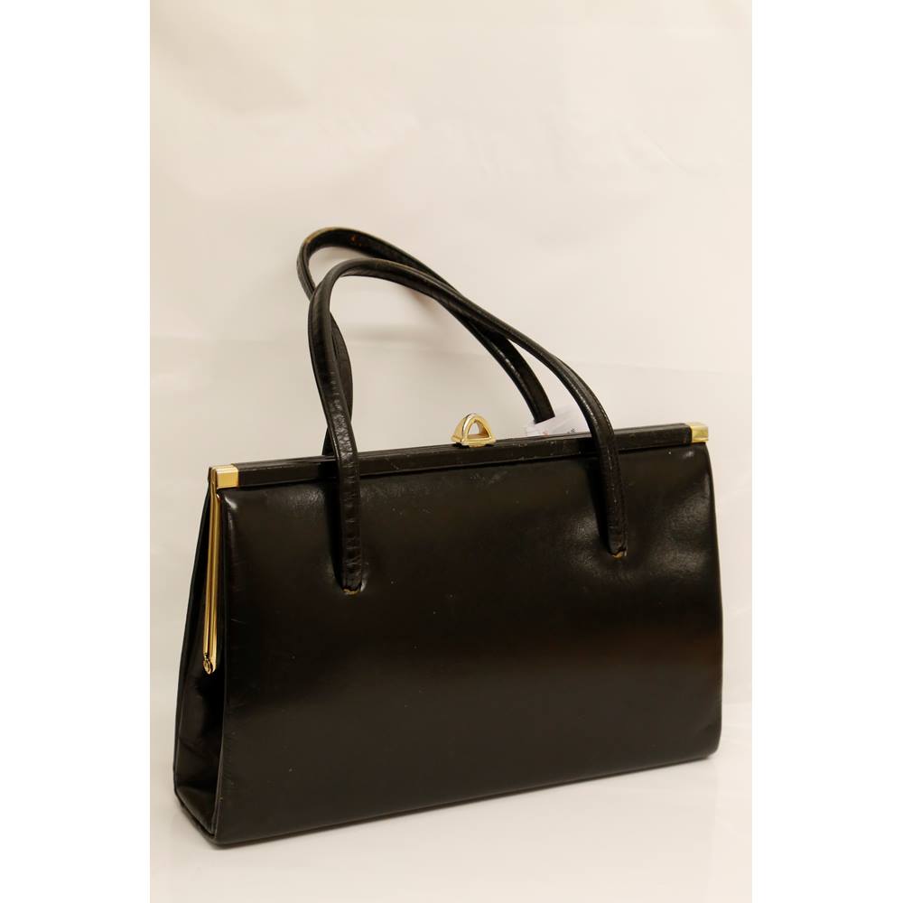 Vintage Etos Made in England Black Leather Clasp Bag Etos - Size: S - Black | Oxfam GB | Oxfam’s ...