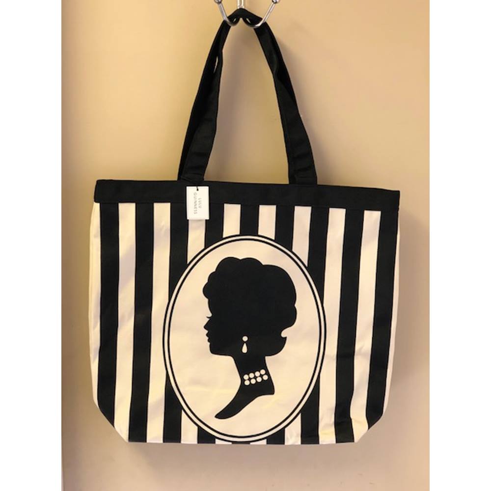 Lulu Guinness Black Cameo Stripe Lily Tote Bag Oxfam Gb S Lulu Guinness Black Cameo Stripe Lily Tote Bag Loading Zoom