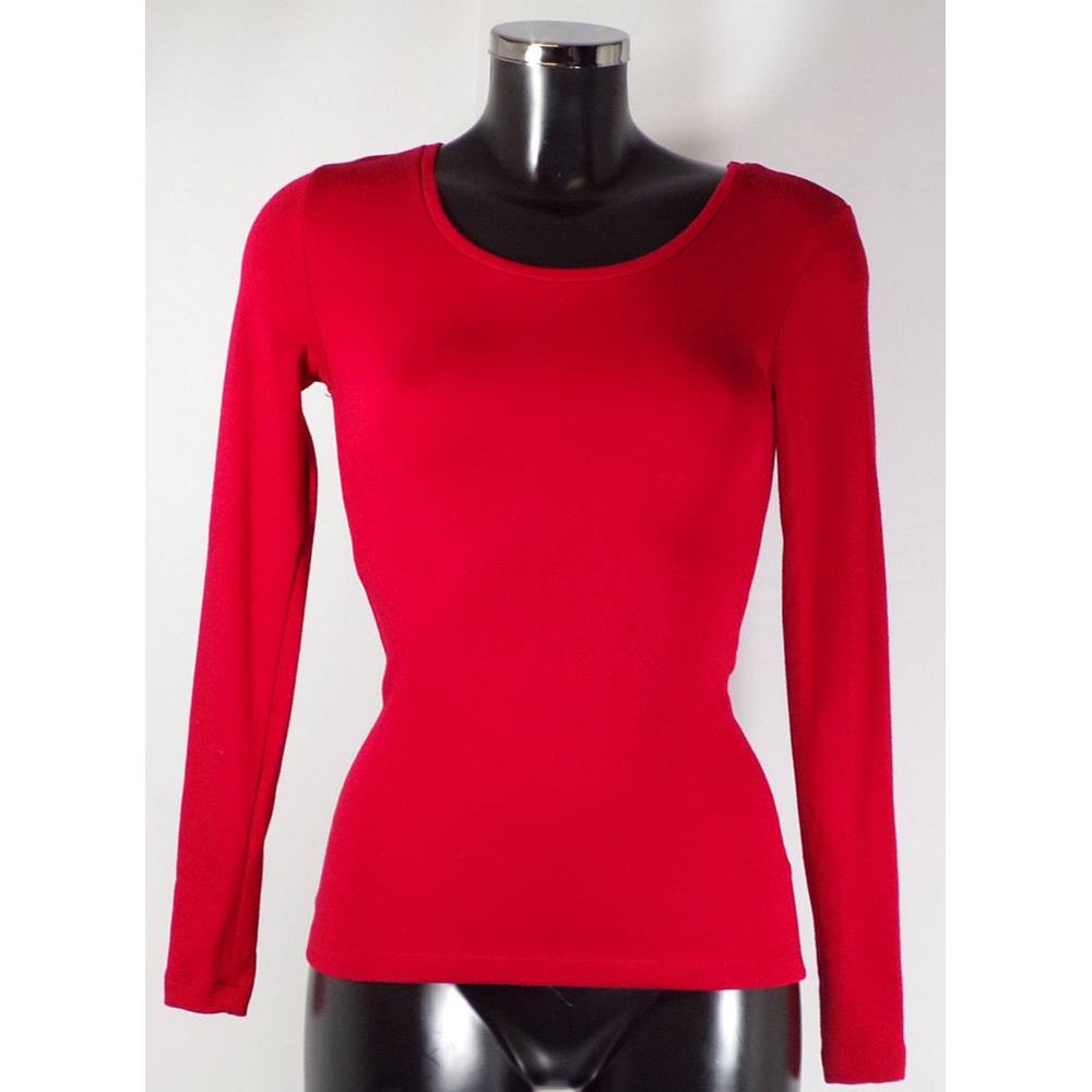 Marks and Spencer, Red crew neck long sleeved Top Size 6 M&S Marks ...
