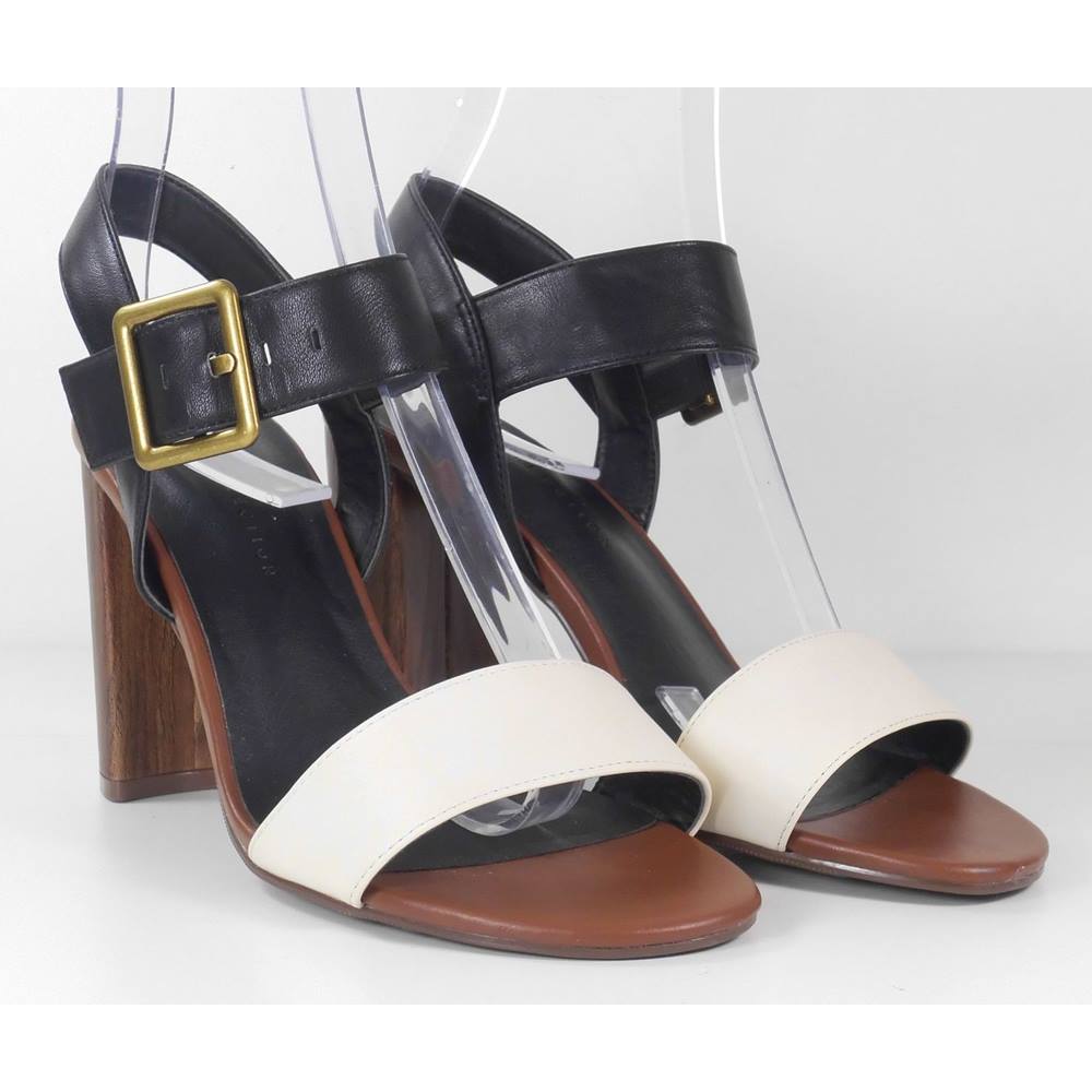 Marks & Spencer Black and Cream Strappy Sandals Size 5 | Oxfam GB ...