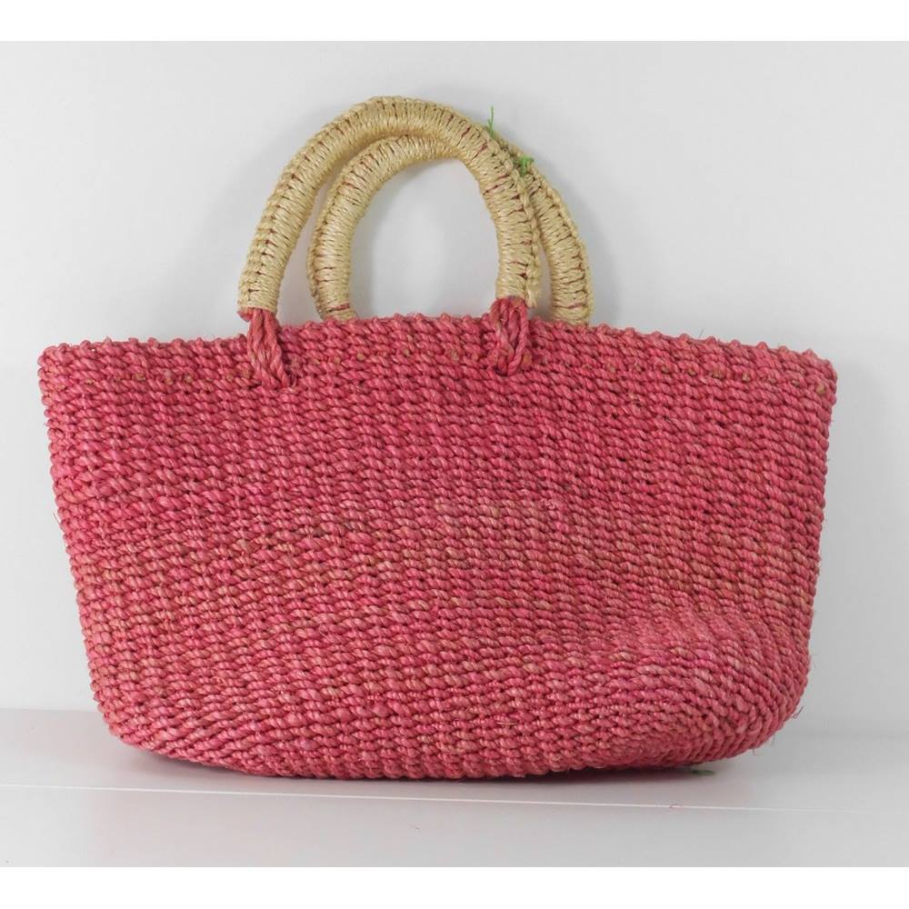 Rose Pink Straw Tote / Shopper / Beach Bag | Oxfam GB | Oxfam’s Online Shop