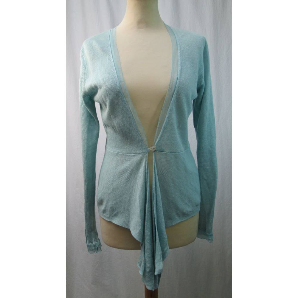 East - Size: 10 Duck egg blue Cardigan | Oxfam GB | Oxfam’s Online Shop