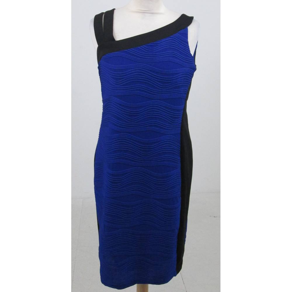BNWT: Valerie Bertinelli: Size 12: Blue & black body-con panel dress ...