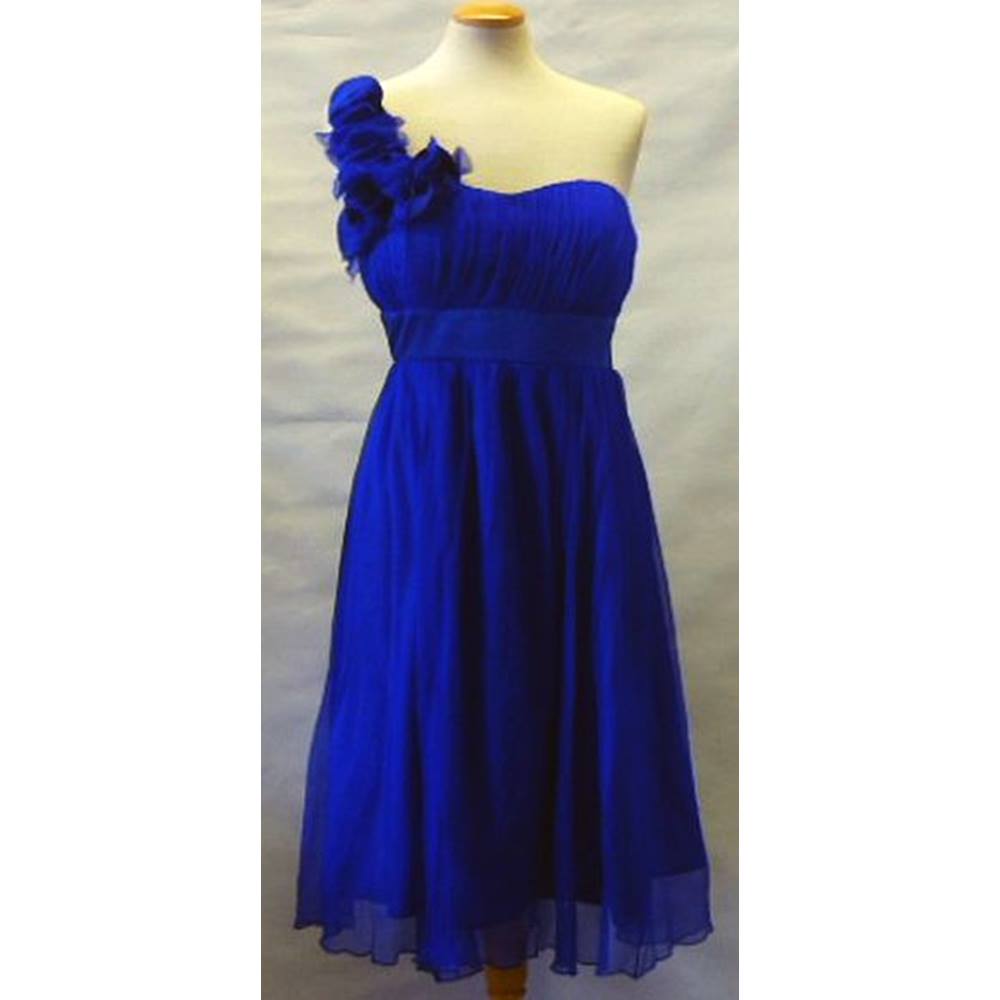 BNWT Fever London Size 12 Silk Knee Length Blue Dress | Oxfam GB ...