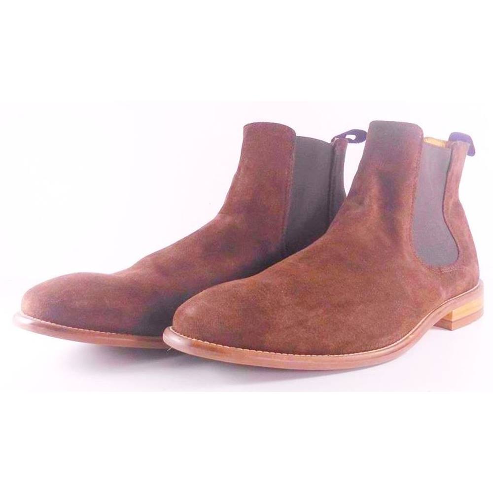 BROWN SUEDE CHELSEA BOOTS M\u0026S Marks 