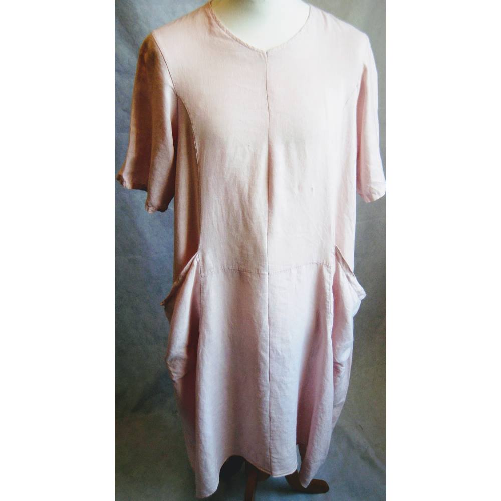 Luigi Moda pink 100% linen tunic dress size XXL Luigi Moda - Size: XXL ...