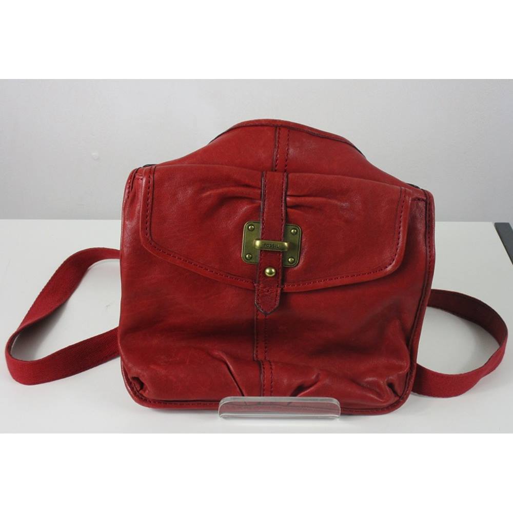 fossil red tote bag