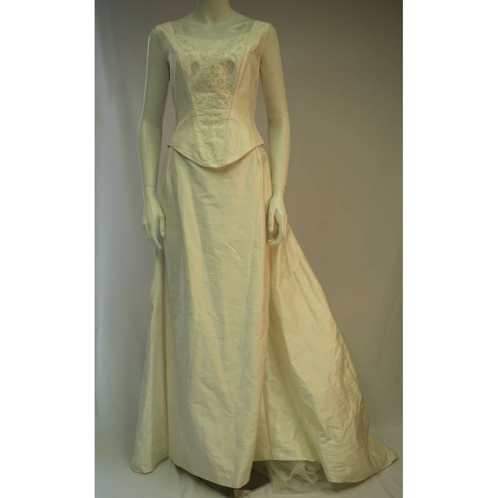 Sallie Bee - Ivory Silk - Size 14 - Column Style Wedding Dress | Oxfam ...