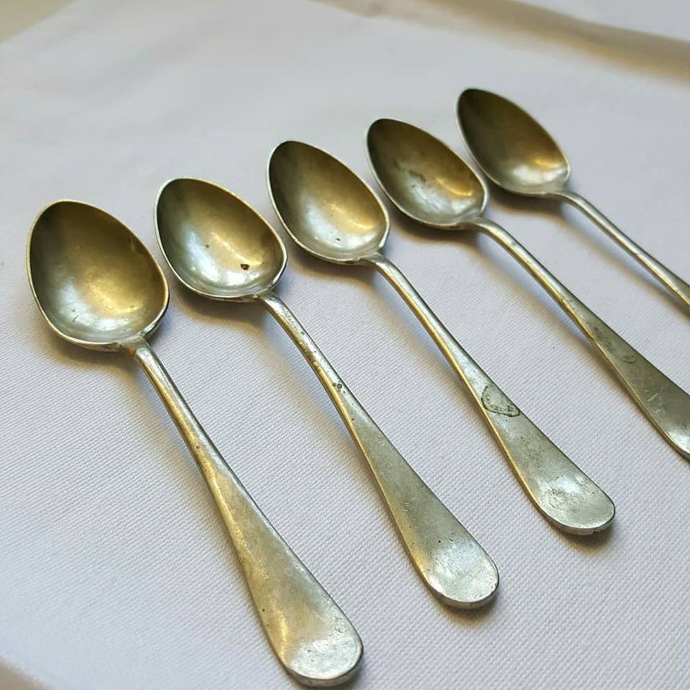 Set of 5 sterling silver teaspoons, Venetian silver | Oxfam GB | Oxfam ...