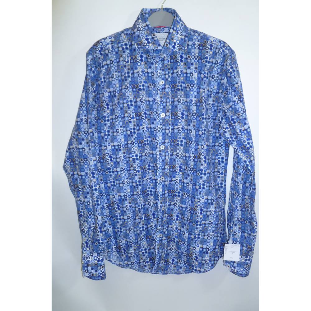 Brand new Jiggler Lord Berlue Kensington size S Blue Spotted Shirt ...