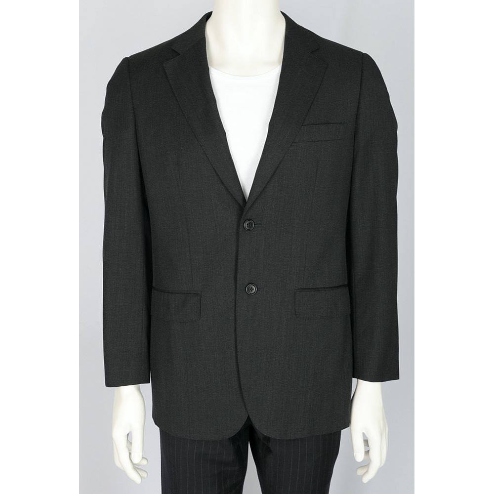 Aquascutum Slate Black Suit Jacket - Size 40