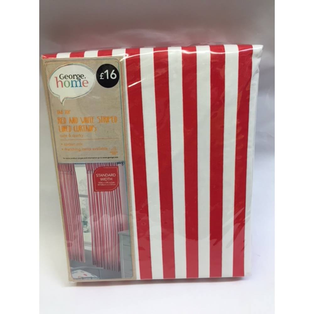 Tab Top Red White Stripe Curtains From George At Asda Oxfam Gb Oxfam S Online Shop