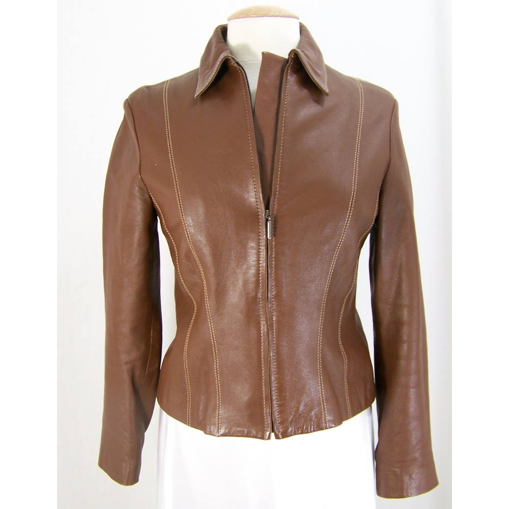 MNG at Mango - Size: L - Brown - Leather Jacket | Oxfam GB | Oxfam’s ...