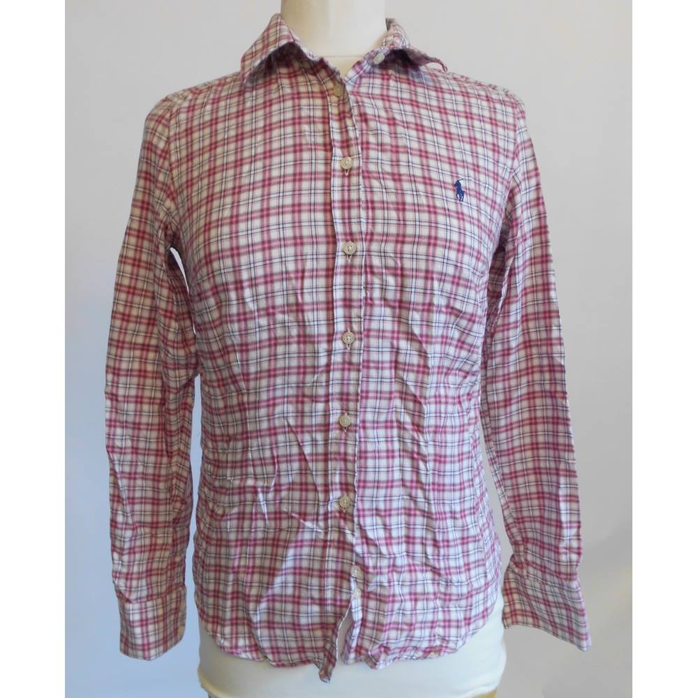 Ralph Lauren Pink Check Long Sleeved Shirt Size: S | Oxfam GB | Oxfam’s ...