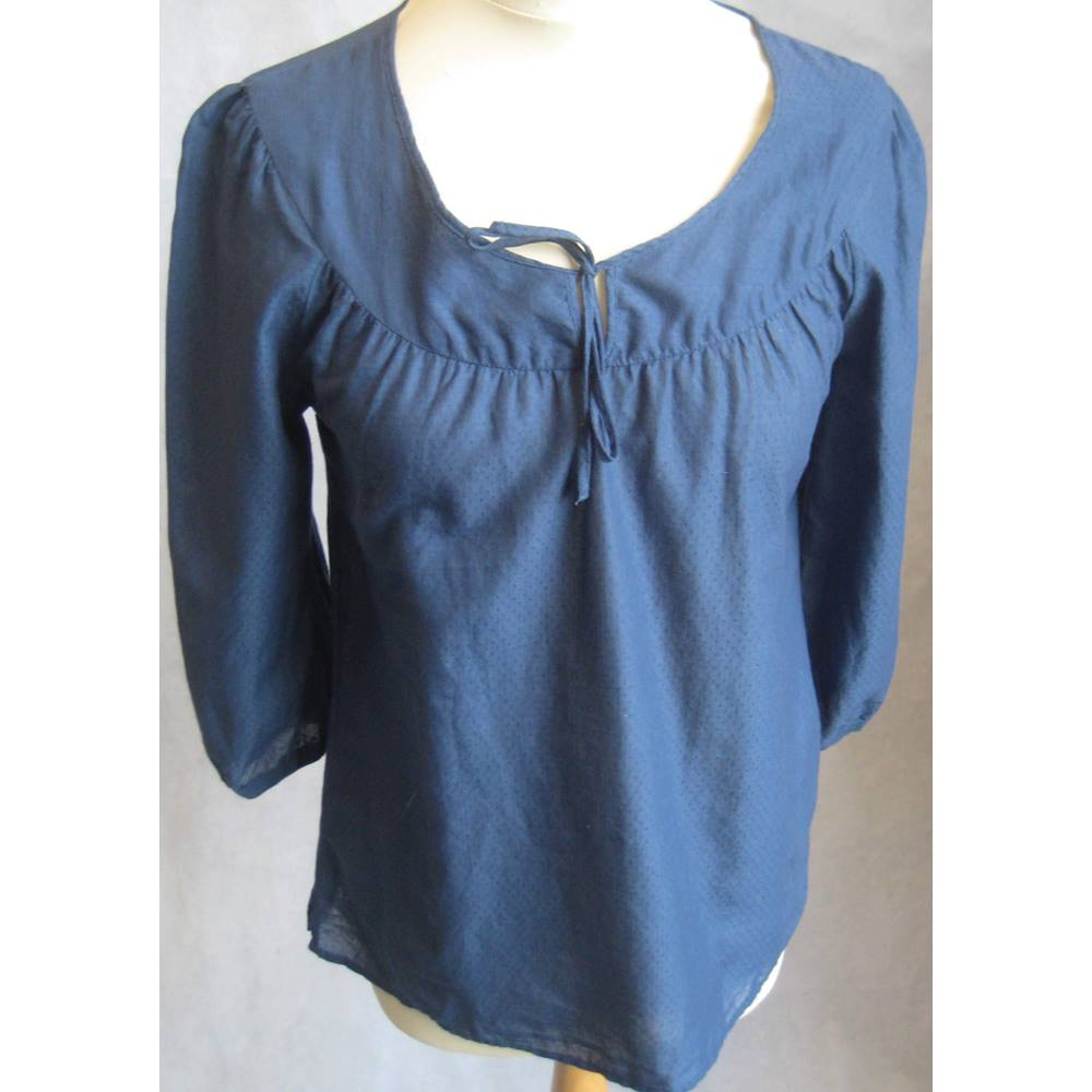 Seasalt blue 100% cotton Bowl Rock Top size 8/EU36 Seasalt - Size: 8 ...