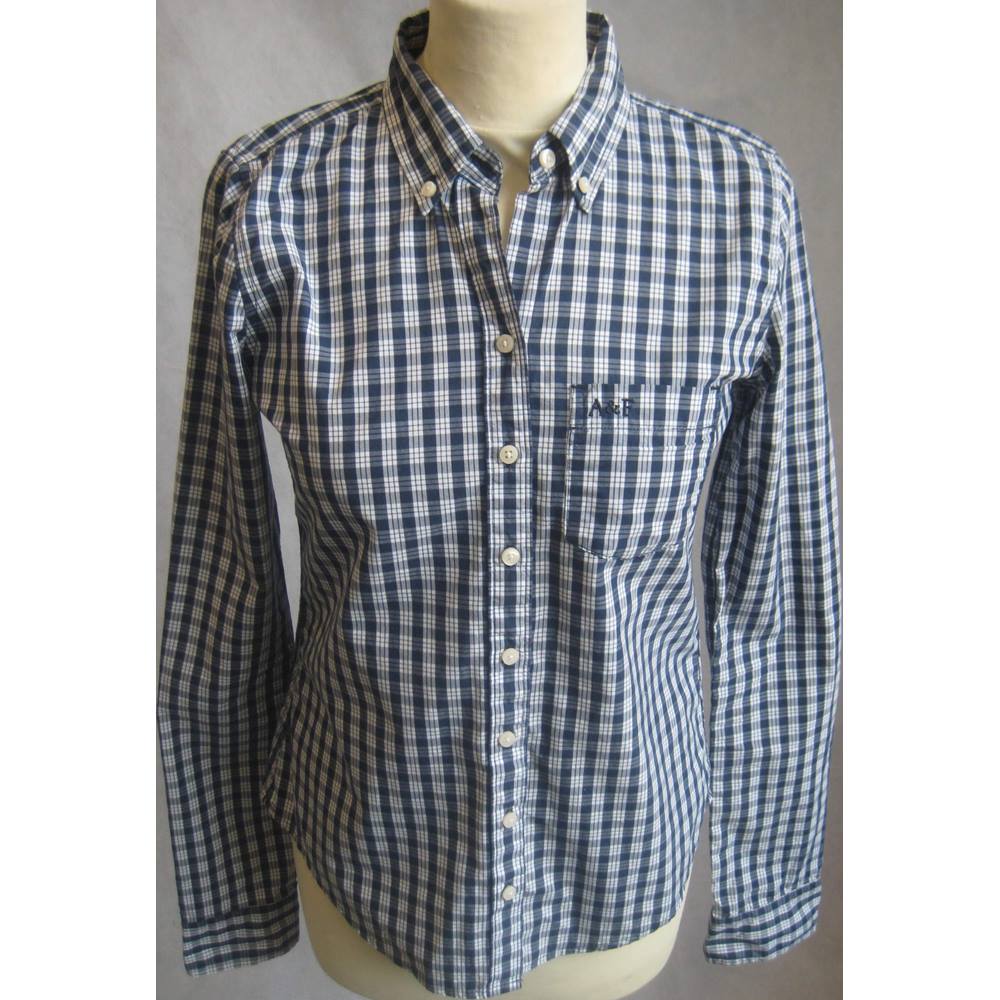 Abercrombie & Fitch navy & white check shirt size S Abercrombie and ...