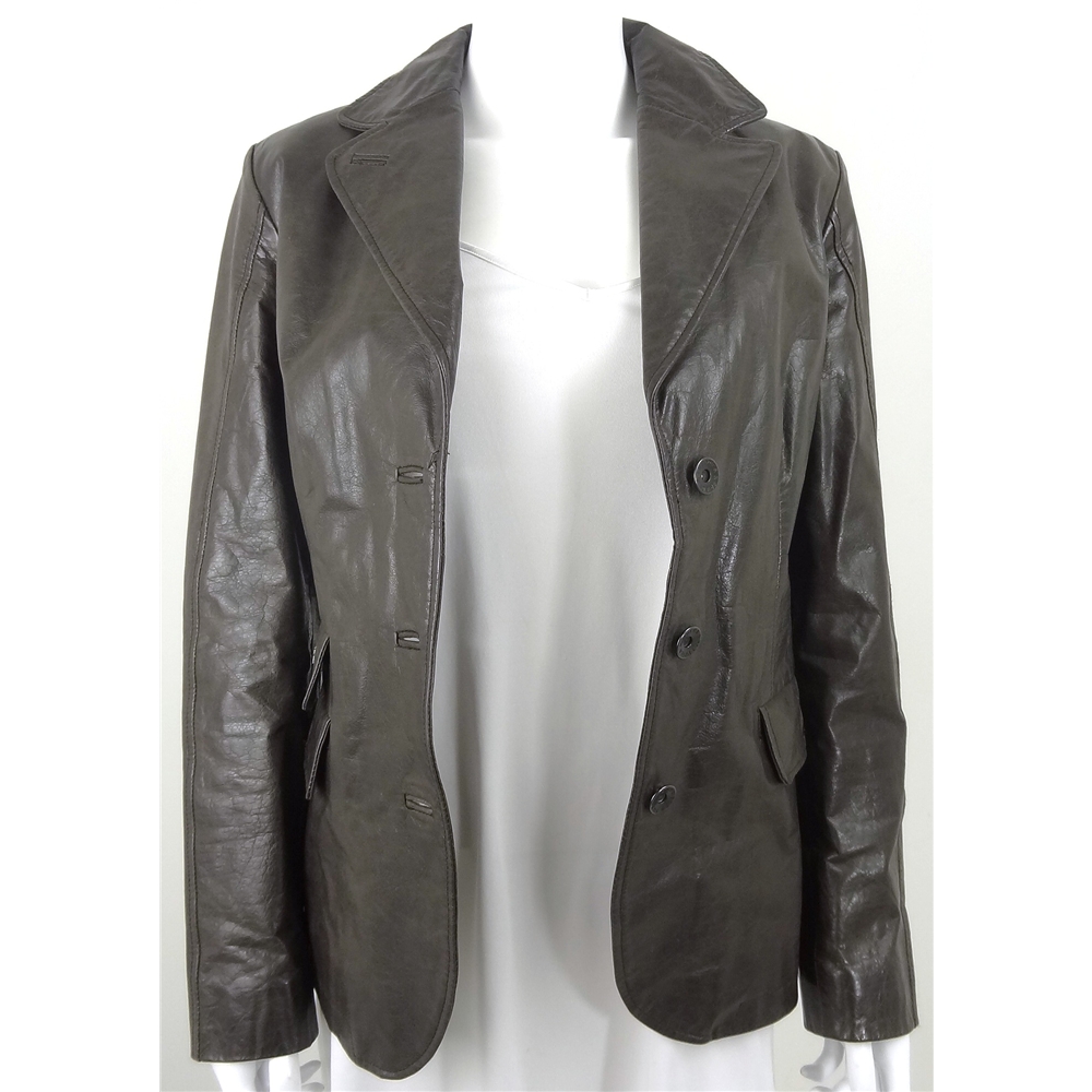 Frieda & Freddies Size 12 Chestnut Brown Leather Jacket | Oxfam GB ...