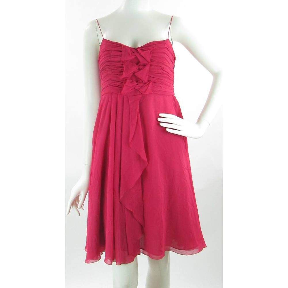 Karen Millen - Size: 14 - Magenta Pink - 100% Silk Mini Dress | Oxfam ...