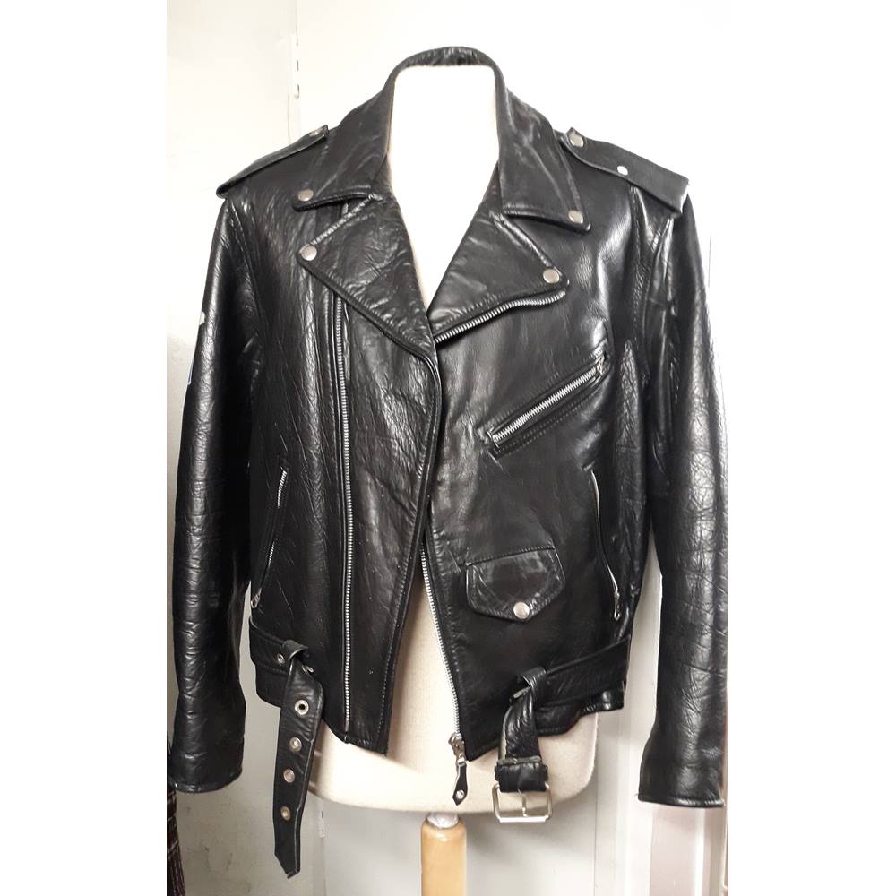 Ashy London men's leather jacket Ashy - Size: 44 - Black | Oxfam GB ...