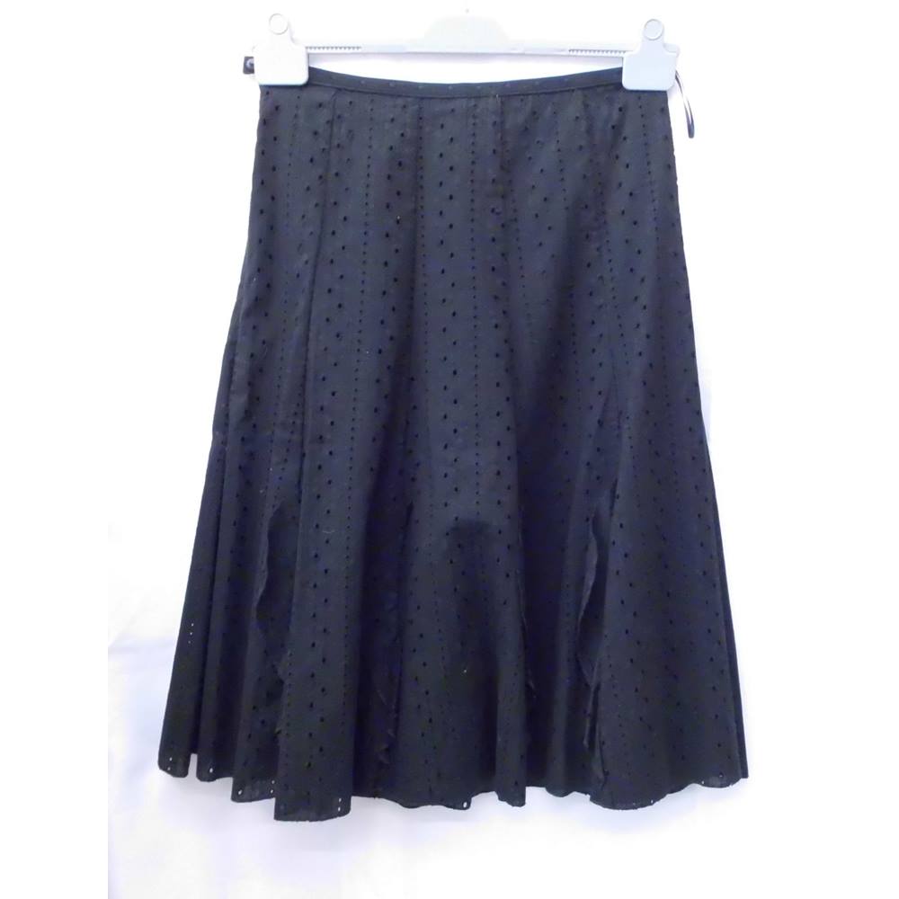 Knee Length Skirt M&S Marks & Spencer - Size: 12 - Black - Knee length ...