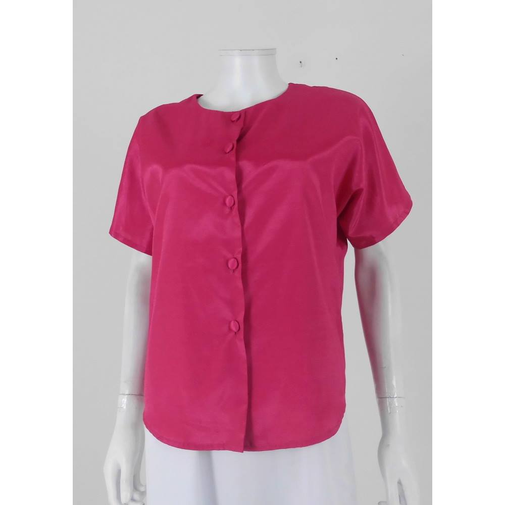 Best Size 14 Fuschia Pink Button Through Thai Silk Blouse | Oxfam GB ...