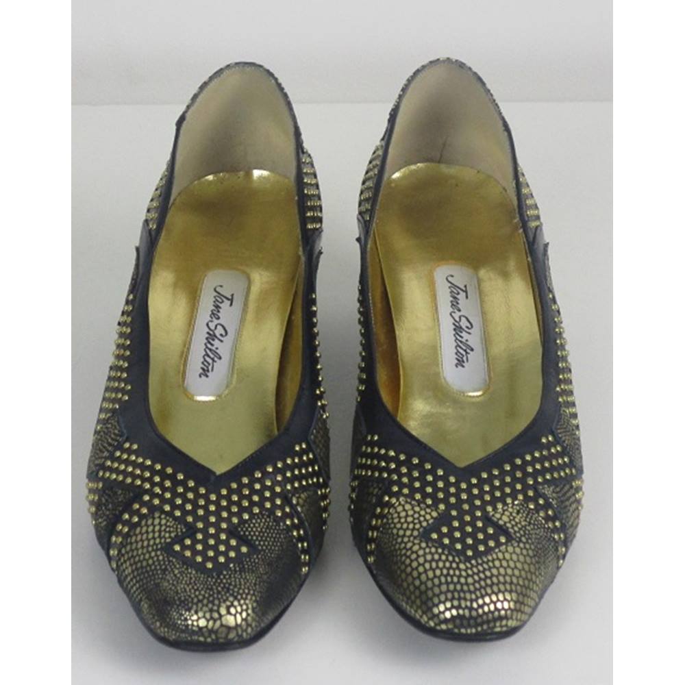 Jane Shilton Blue Shoes with Gold Pattern Jane Shilton - Size: 5 - Blue ...