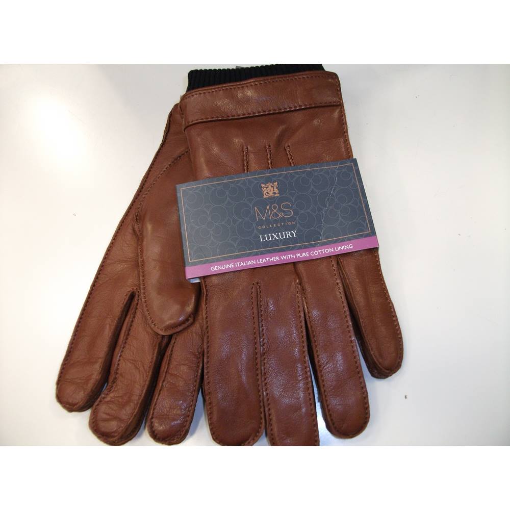 NWOT Marks & Spencer Luxury Collection Tan Leather Gloves Size Medium ...