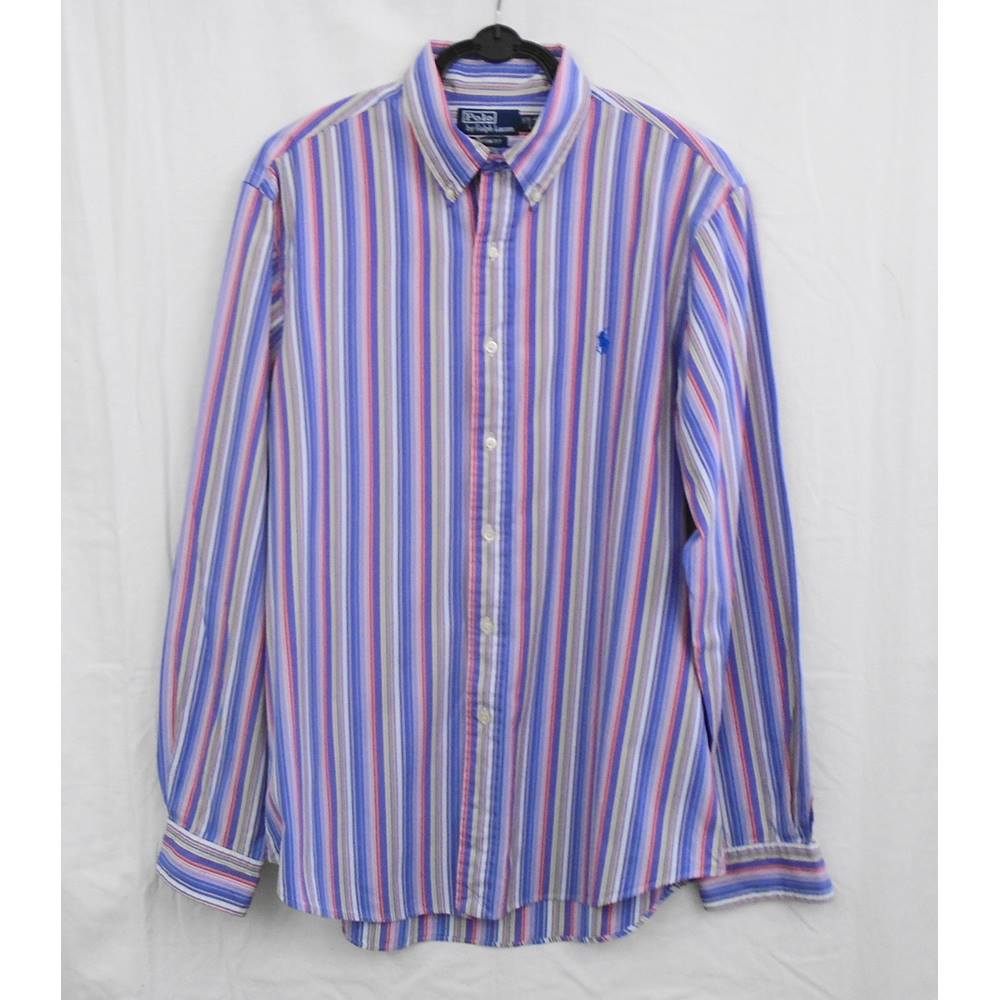 ralph lauren multi coloured striped shirt