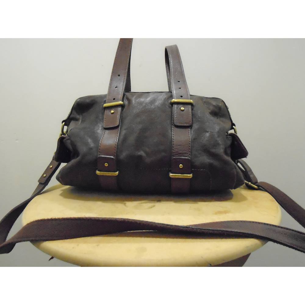 Brown Leather Handbag &#39;Fossil Long Live Vintage&#39; Designer Fossil - Brown - Handbag | Oxfam GB ...