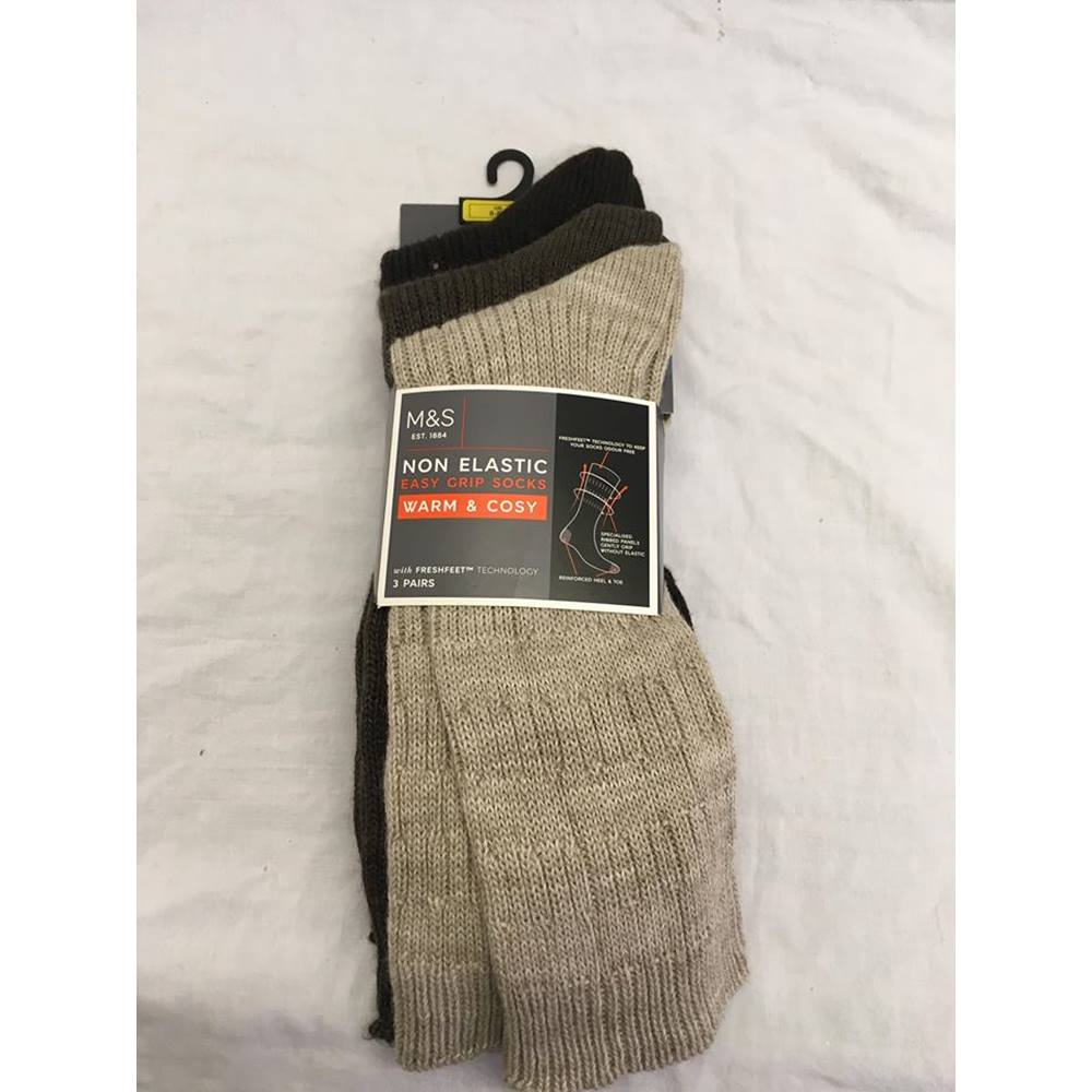 M&S Non elastic easy grip socks - Size: 8-9 1/2 Brown | Oxfam GB ...