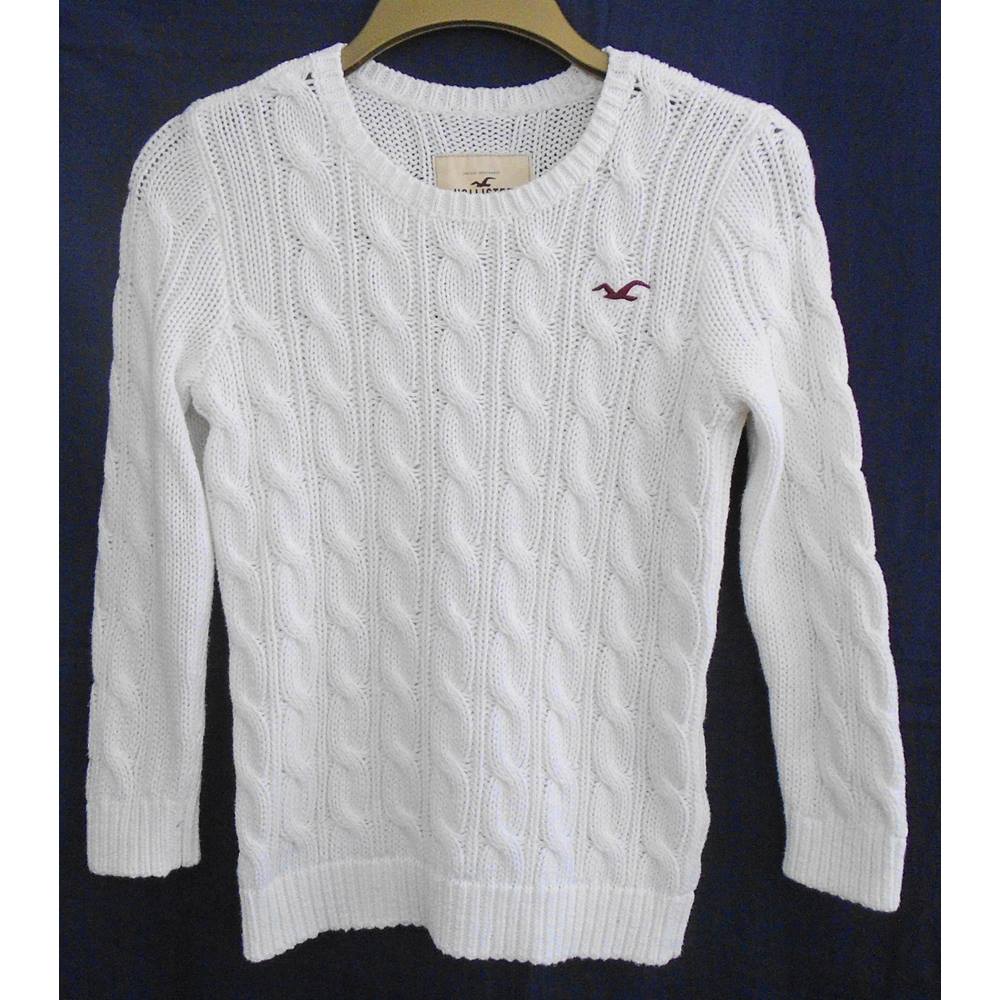 Hollister white cable knit sweater Size S Oxfam GB Oxfam’s Online Shop