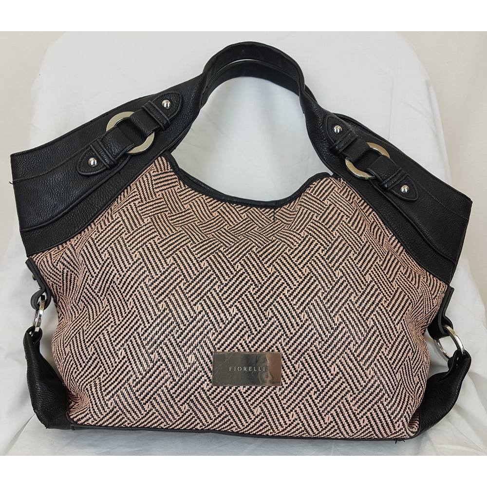 Fiorelli Light Pink and Black Handbag with Woven Detailing | Oxfam GB ...