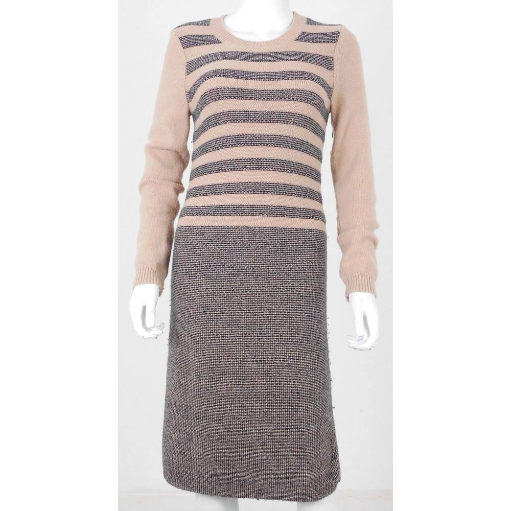 Paul Costelloe Size M Beige and Navy Wool Blend Jumper Dress | Oxfam GB ...