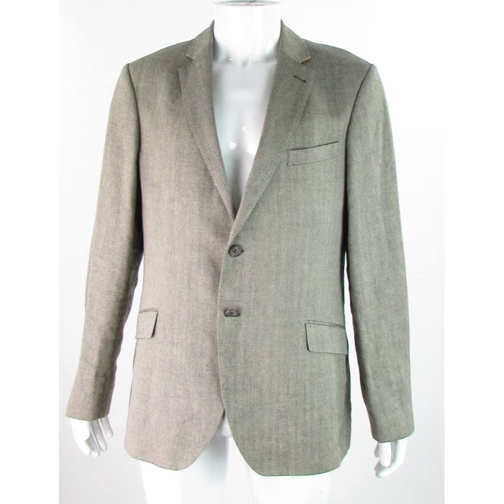BODEN - Size: 44R - Grey - Wool/Linen Mix - Single breasted suit jacket ...