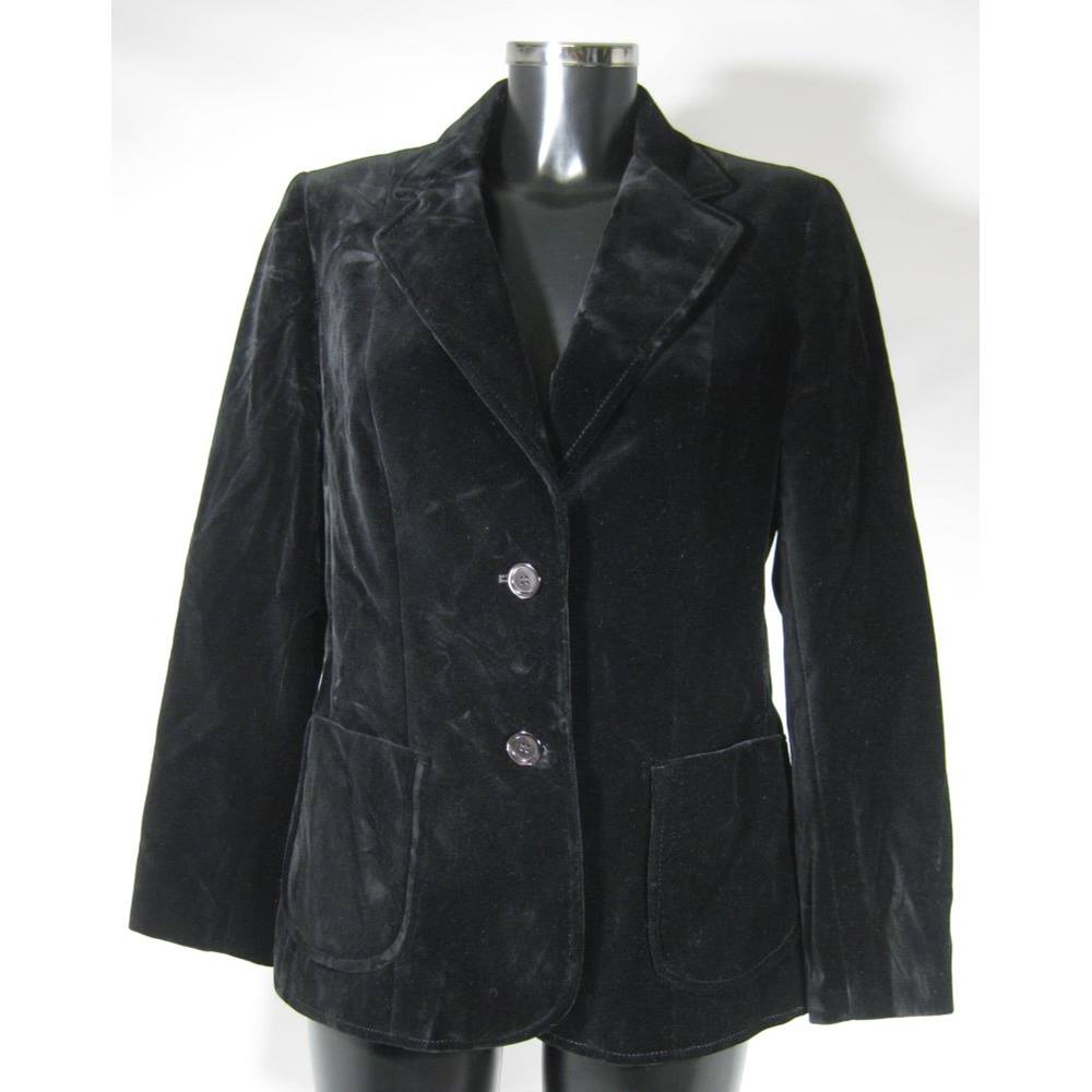 Vintage St Michael Velvet Blazer - Black - Size 12 M&S Marks & Spencer ...