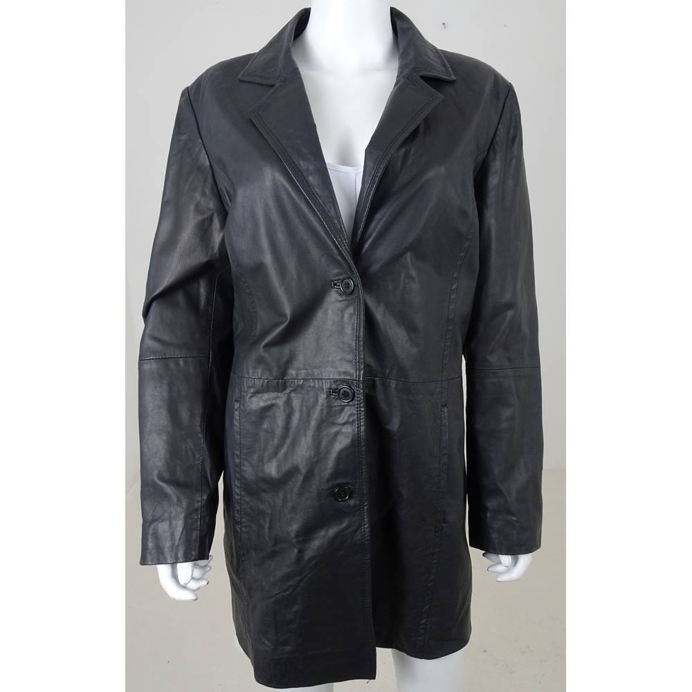 Julia S Roma Size 18 Black Genuine Leather Jacket | Oxfam GB | Oxfam’s ...