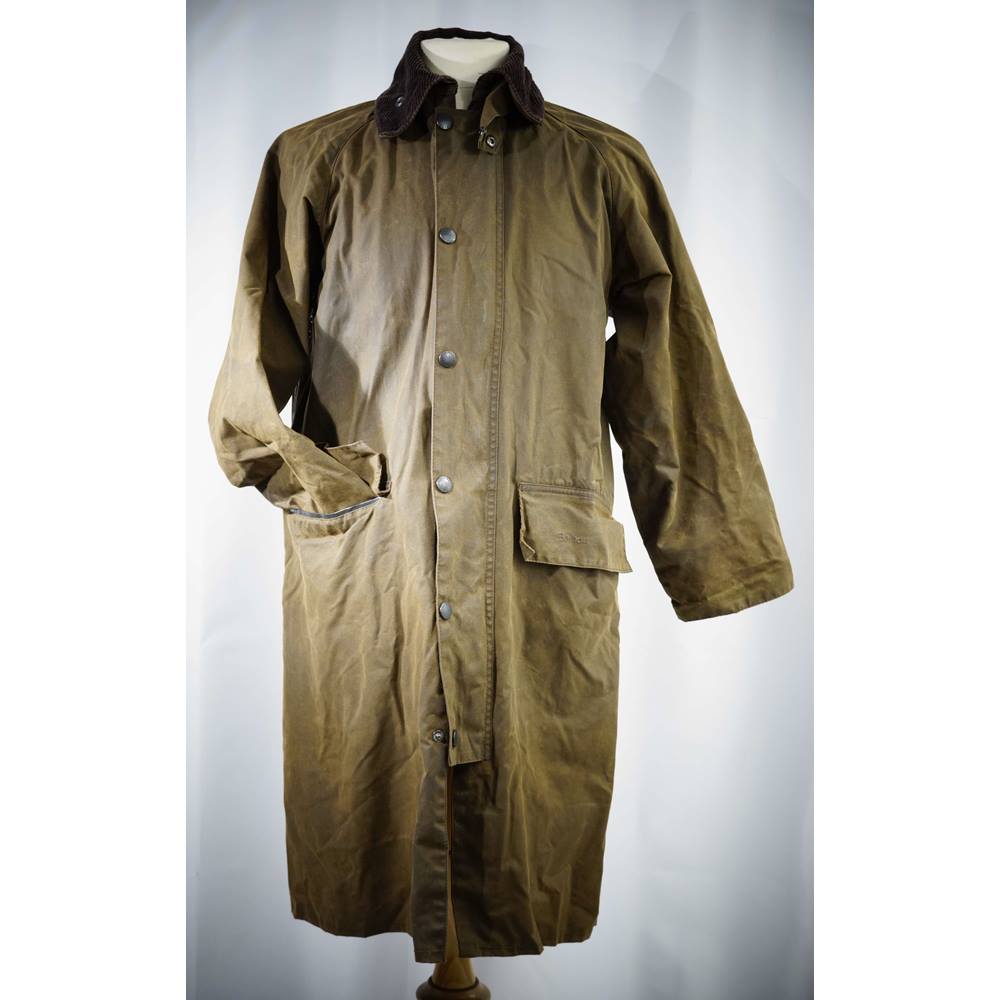 Barbour Classic Burghley Waxed Cotton Long Coat in 38 inch chest size ...