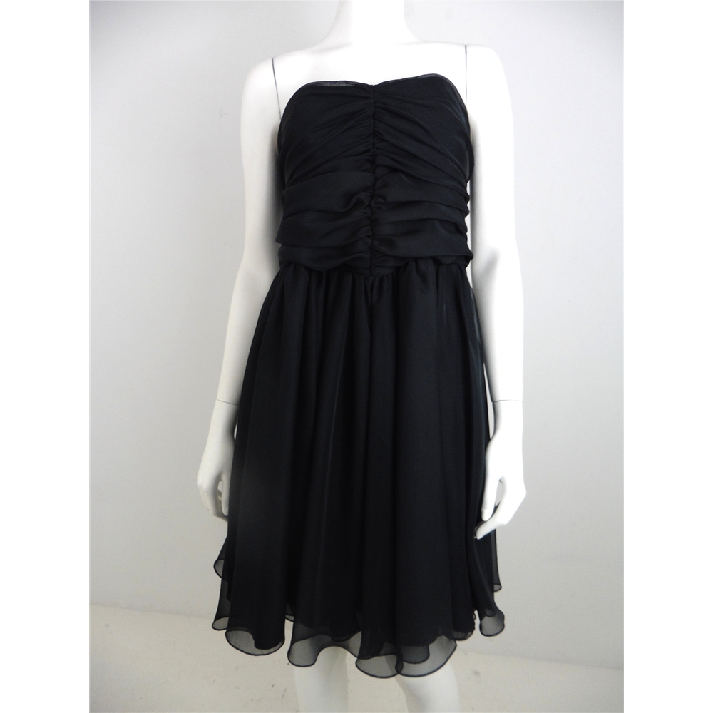 Vintage 1980s Frank Usher Size XS Strapless Black Party Dress | Oxfam ...