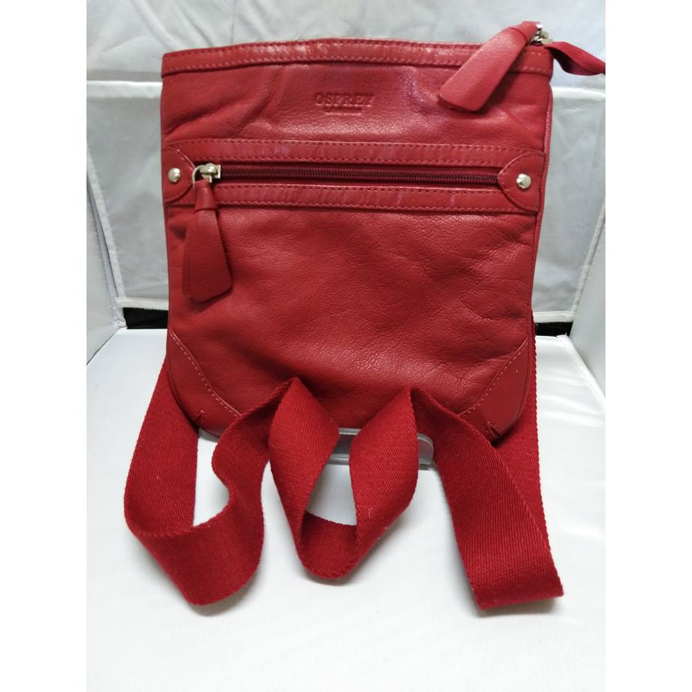 osprey red leather purse