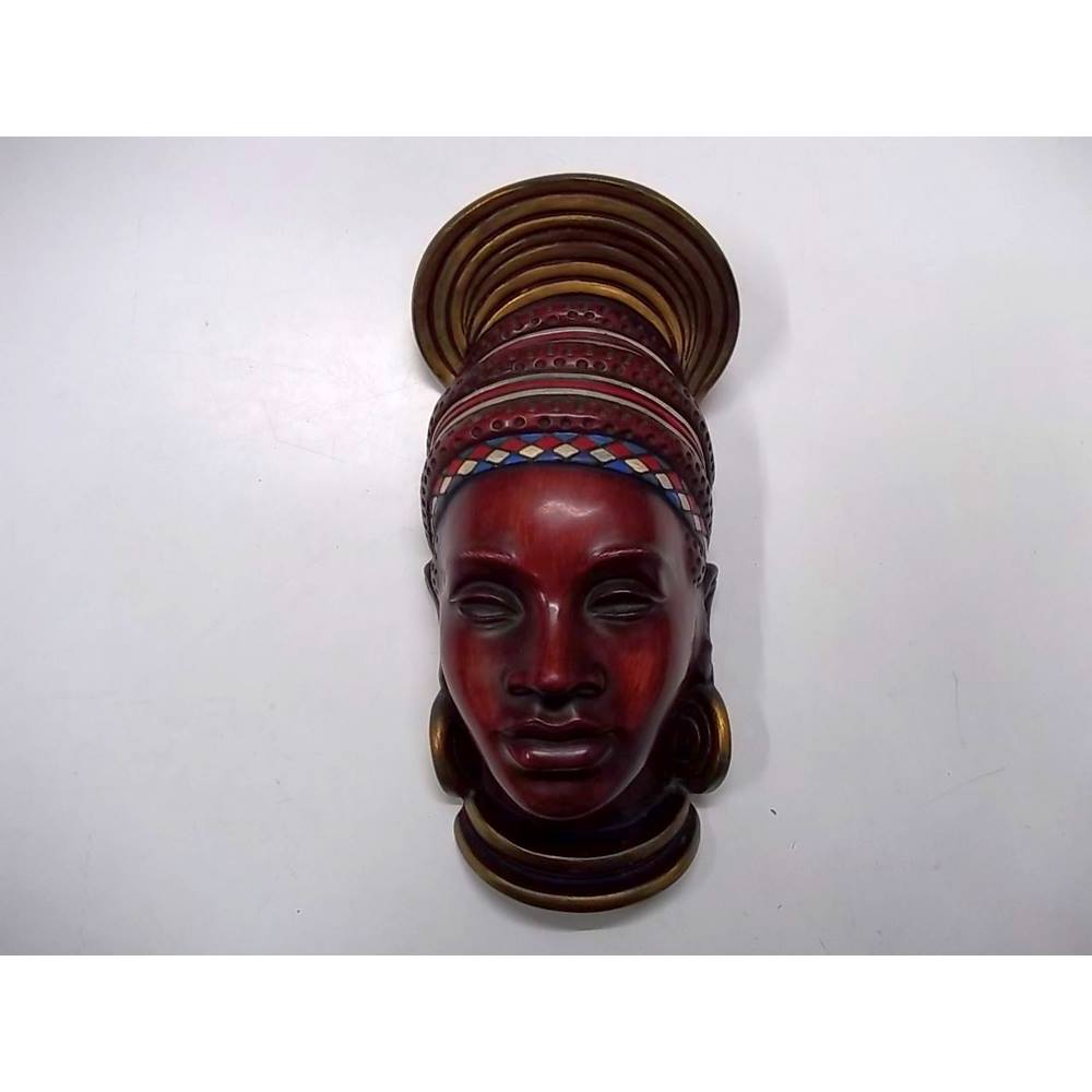 Achatit African Tribal Wall Mask Dark Rich Wood Female Head | Oxfam GB