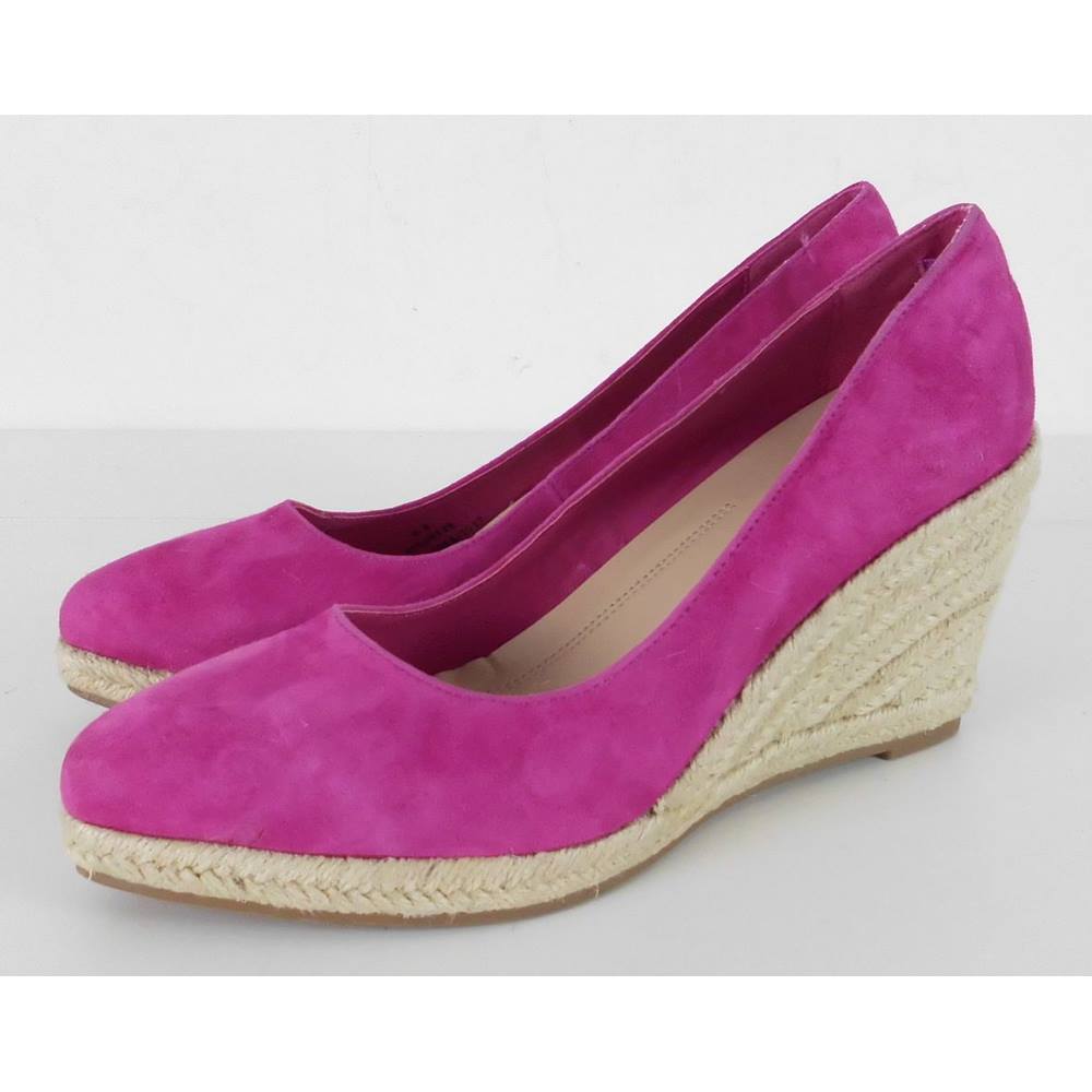 M&S Marks & Spencer Size: 6.5 Fuchsia Pink Espadrille Wedge Heels | Oxfam GB | Oxfamâs Online Shop