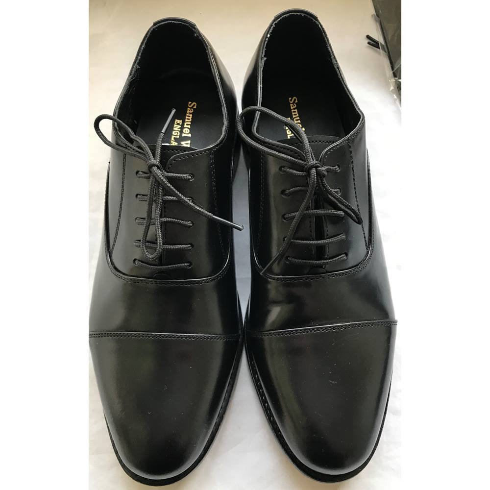 Samuel Windsor Hand Made Classic Oxford Black Leather Shoes Size UK 6.5 ...