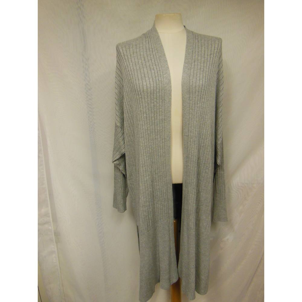 M&S Long Line Ribbed Grey Cardigan, size XL M&S Marks & Spencer - Size ...