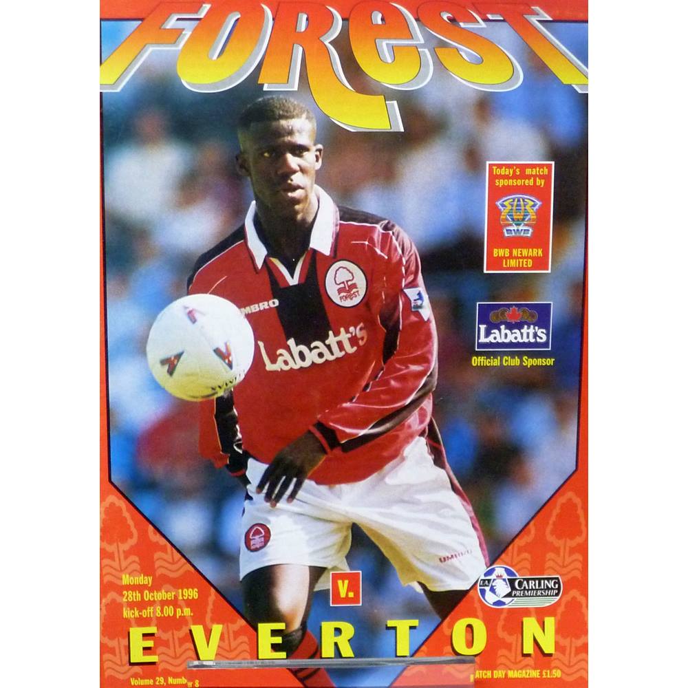 Nottingham Forest v Everton  Premier League  28th October 1996