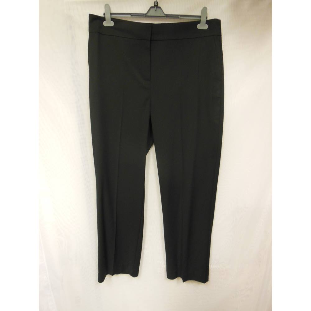 M&S Autograph Women's Black Tapered Trousers - Size 20 Regular M&S ...