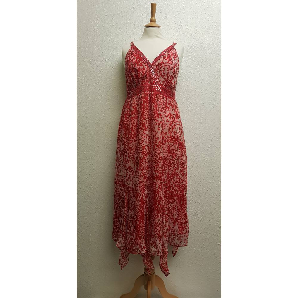 Red & White Summer Dress Bon Marche - Size: 12 - Red - Summer | Oxfam ...
