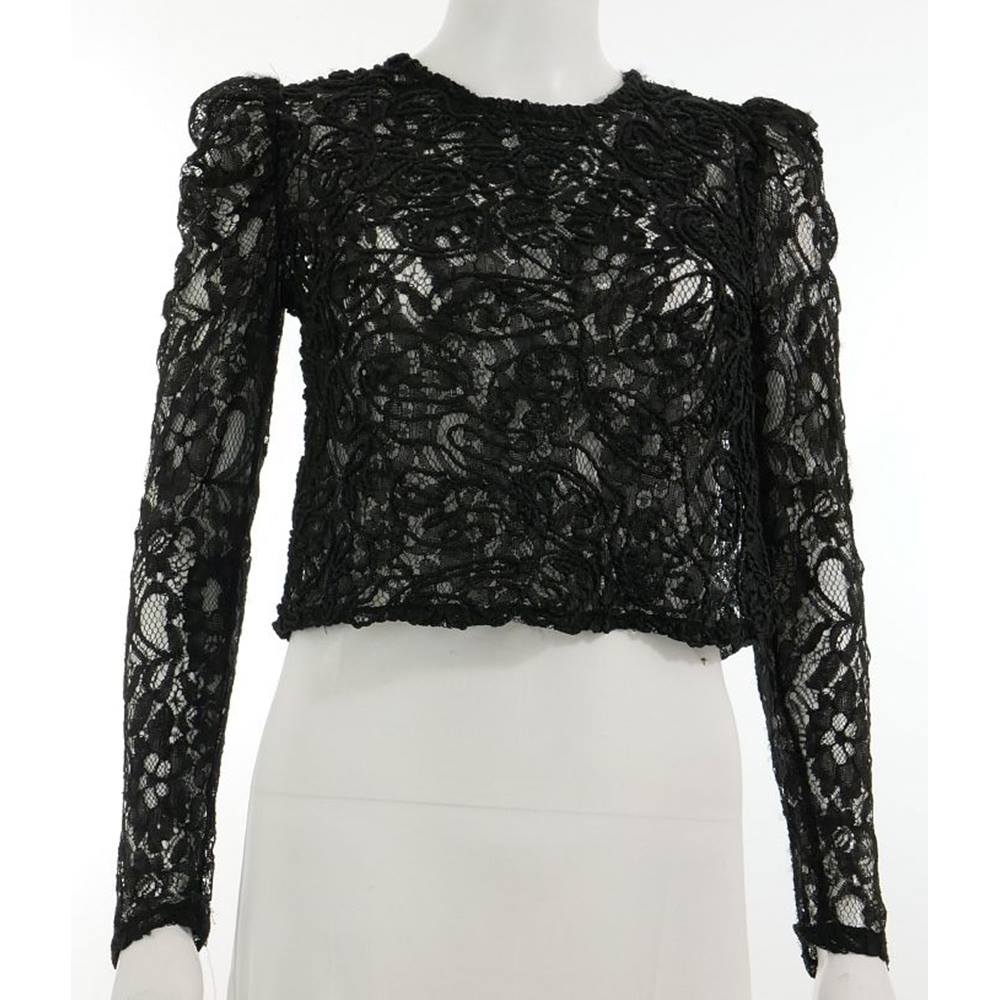 Zara Size S Black Lace Top | Oxfam GB | Oxfam’s Online Shop
