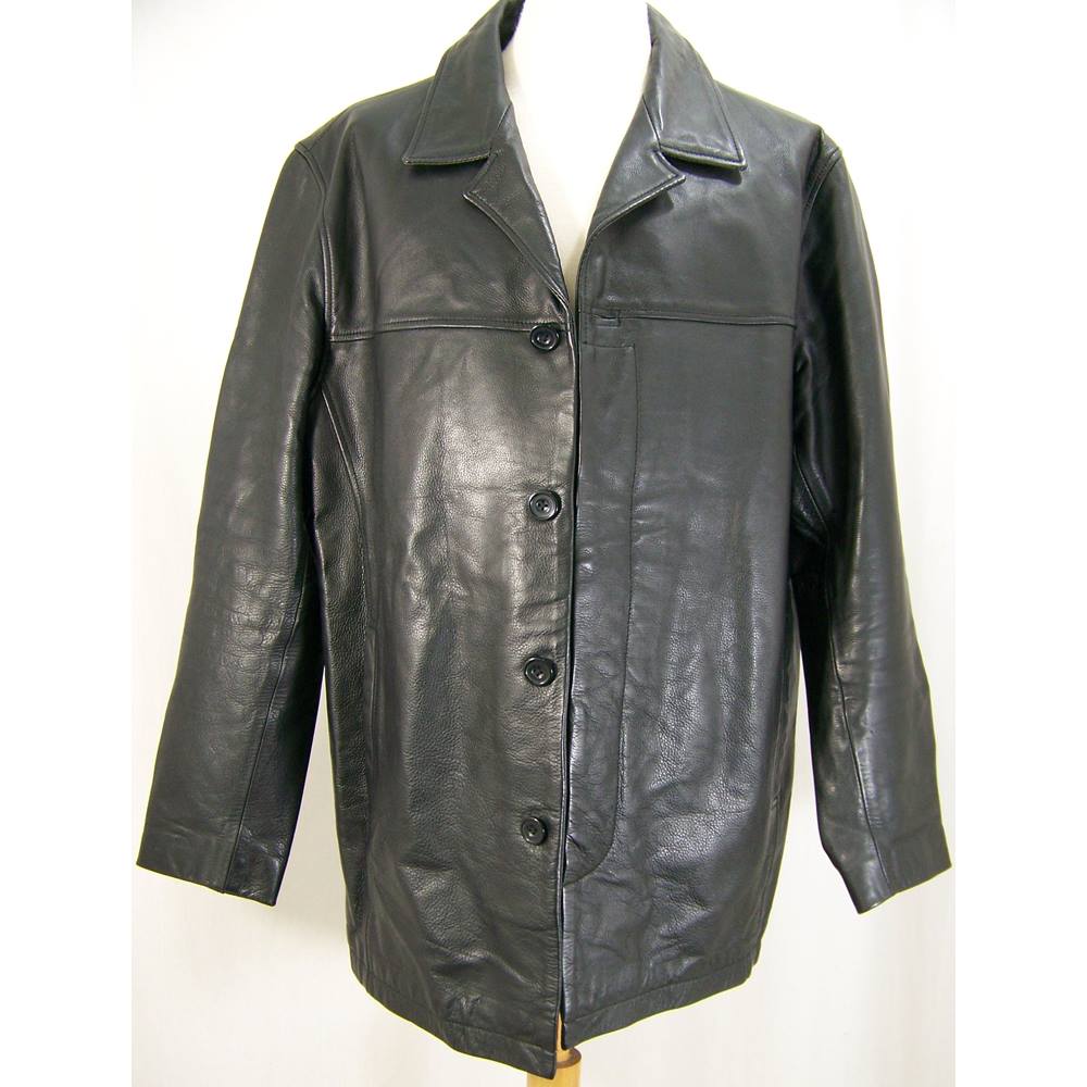 Debenhams - Size: M - Black - long line, Leather jacket | Oxfam GB ...