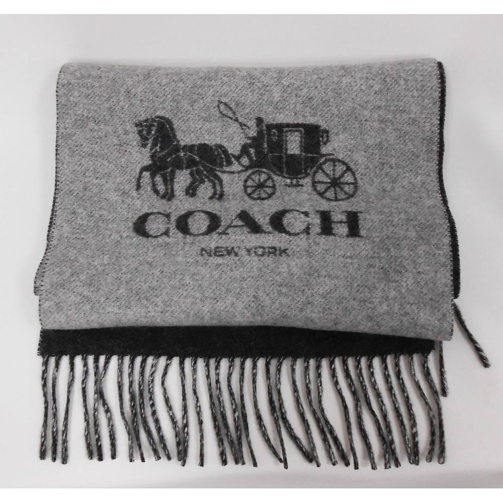 Coach horse and carriage signature gray cashmere scarf Coach - Size