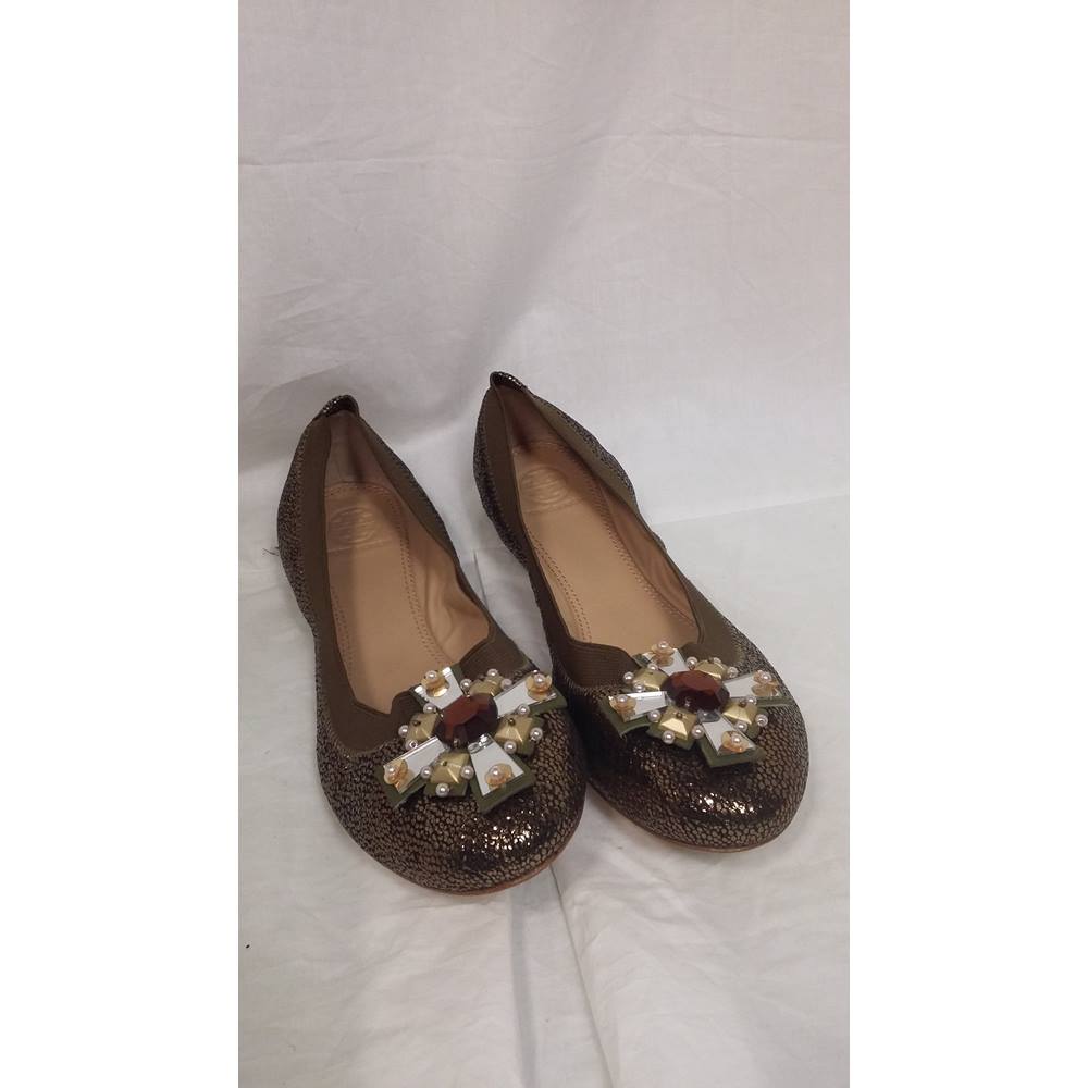 tory burch green flats